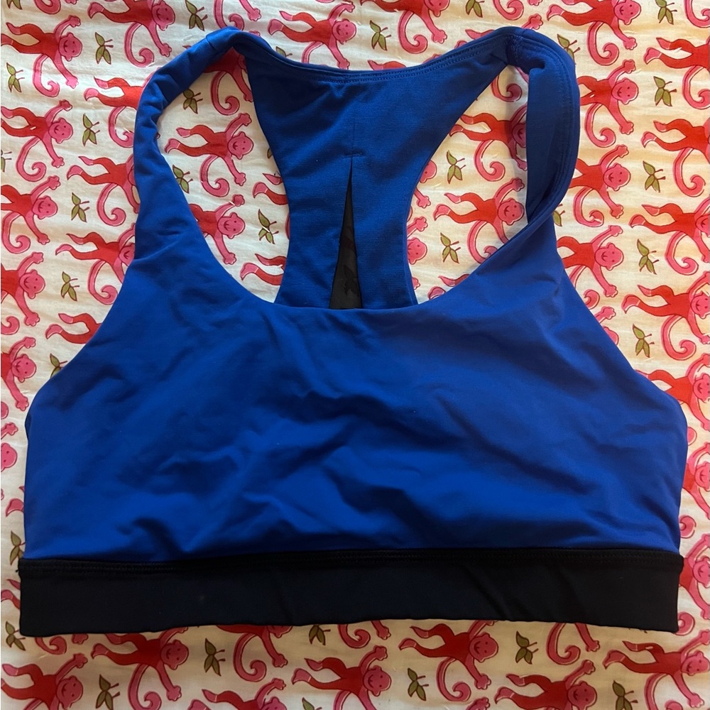 lululemon blue/black racer back sports bra